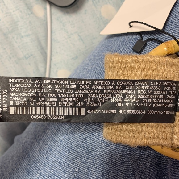 ZARA Tan Woven Jute Stretch Belt with Bamboo Accent - Picture 7 of 9